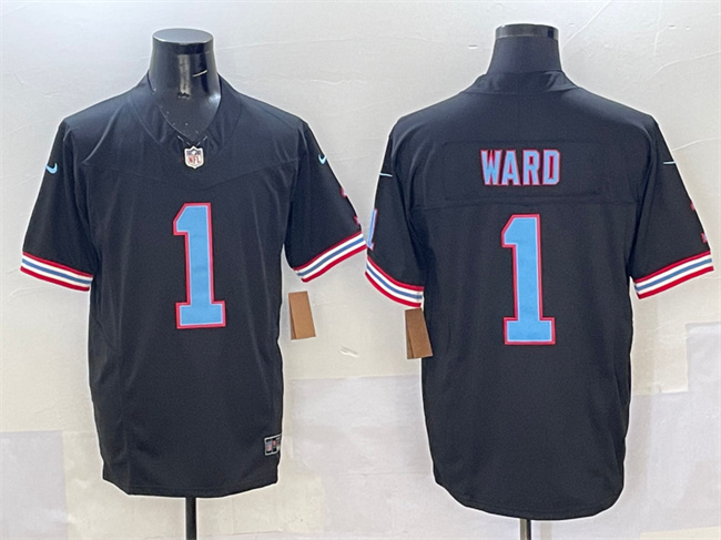 Men's Black Tennessee Titans #1 Cameron Ward 2025 Draft F.U.S.E. Vapor Limited Stitched Football Jersey